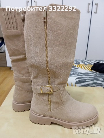 Дамски бежови ботуши, 38 