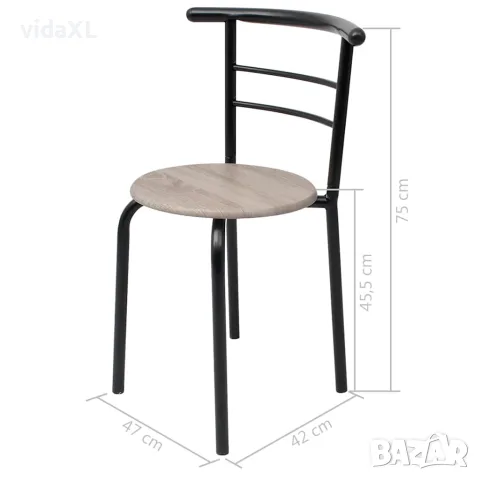 vidaXL Бар комплект за закуска, МДФ, снимка 8 - Маси - 56146416
