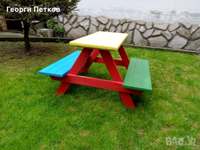 Детска масичка цветна,с пейки-64 €., снимка 4 - Други - 53993108