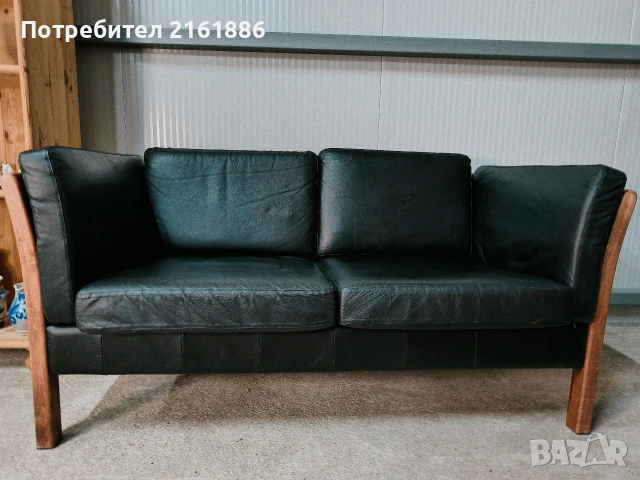 Датски винтидж диван двойка от естествена кожа , снимка 5 - Дивани и мека мебел - 54129616