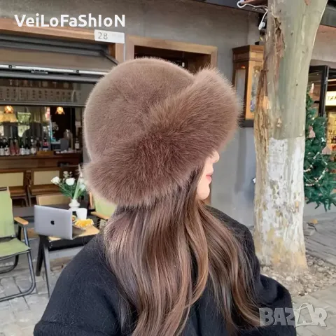 Нова зимна шапка тип Калпак в кафяв цвят, снимка 1