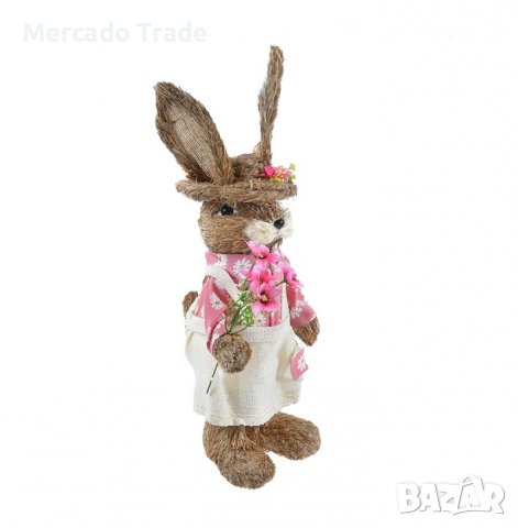 Великденска декоративна фигура Mercado Trade, Заек с бяла рокля, снимка 2 - Декорация за дома - 39441427