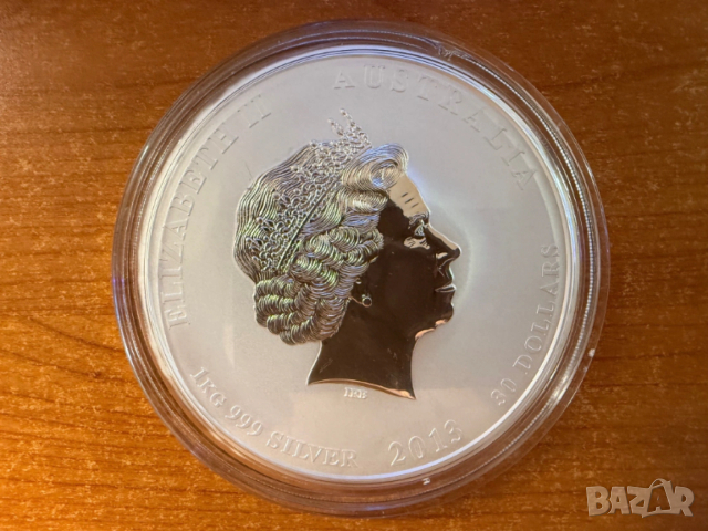 1 кг. Сребърна монета "Година на Змията" 2013 г., Австралия - Сребро / Silver монета / кюлче лунар, снимка 2 - Нумизматика и бонистика - 54069732
