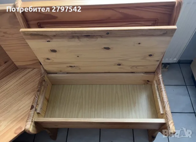 Дървена кухненска пейка, снимка 2 - Дивани и мека мебел - 56431228