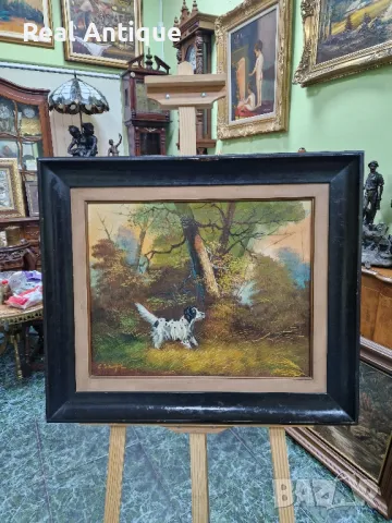 Чудесна антикварна авторска майсторска картина масло върху платно 