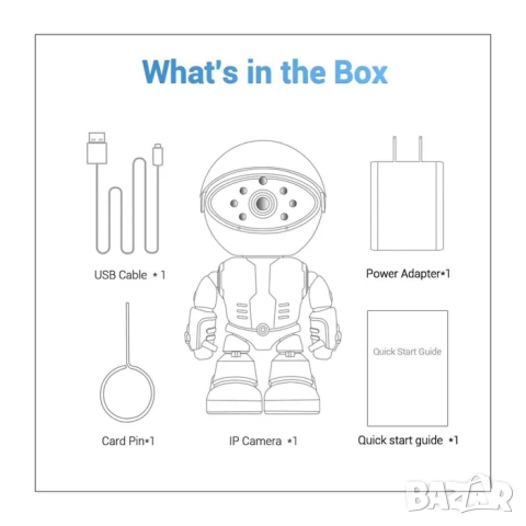 Скрита камера в робот, видеонаблюдение, бебефон, wifi камера, снимка 10 - IP камери - 52210763