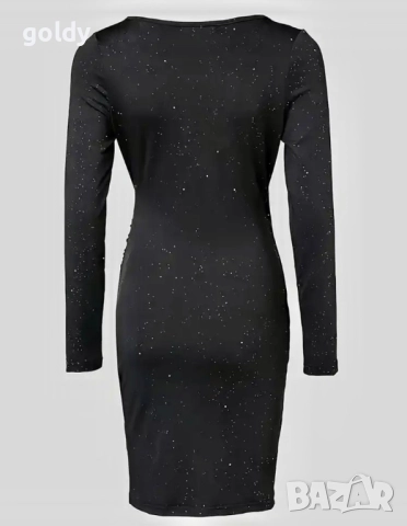 Дамска елегантна рокля с блестящ ефект, снимка 5 - Рокли - 52810824