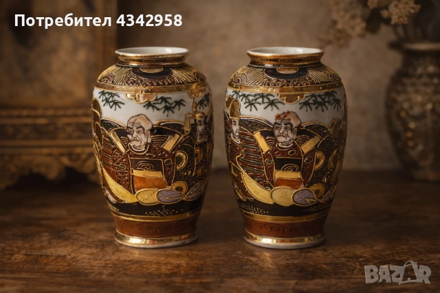  Винтажни японски порцеланови декоративни вази.1930-те г.