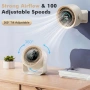Нов Тих USB вентилатор за бюро 100 скорости 360° въртене LED за охлаждане лято, снимка 3