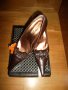Дамски обувки на висок ток в кафяв цвят