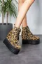 Боти на платформа - леопардов принт - BML88, снимка 1