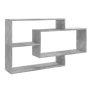 vidaXL Стенни рафтове, бетонно сиви, 104x20x58,5 см, ПДЧ（SKU:800328