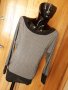 Сива туника райе тип прилеп М/Л, снимка 1 - Блузи с дълъг ръкав и пуловери - 34079609
