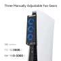 НОВ Вентилатор за охлаждане на PS5 Kiwi Home PX07-2, черен, 3 вентилатора, USB-A 3.0, снимка 5