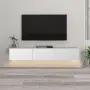 ТВ ШКАФ за телевизор с LED осветление в бял цвят 180×29.5×29.5cm., снимка 4