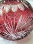 Немска ваза от фасетиран цветен кристал , снимка 2