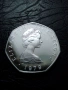 Юбилейна монета 50 пенса 1979 година остров Ман Елизабет ll сребро, снимка 4