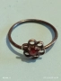 Винтидж сребърен пръстен с флорален мотив и червен ГРАНАТ лукс поднесен аристократично 41944, снимка 1