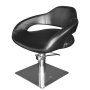 Фризьорски стол в черно T54 с просторна седалка, снимка 1 - Фризьорски столове - 42874724