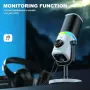 Динамичен микрофон Aokeo AK-10 USB/XLR с рамо и RGB подсветка, бял, снимка 7