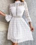 Страхотна рокля с дантела в бяло , снимка 1 - Рокли - 38558759