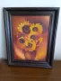 Слънчогледи, маслени бои,с размери на картината 34/44 см, а с рамката 47/57 см , снимка 1