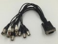 DB15 Pin VGA Мъжко към 8x BNC Video + 4x Audio RCA Женски Адаптер Кабел с Конектори за Видео Кепчър, снимка 1 - Комплекти за видеонаблюдение - 38168772