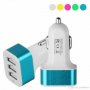 Зарядно, адаптер, дейта кабел за кола, автомобил с 3 USB порт, адаптер за телефон, смартфон ,таблет, снимка 7