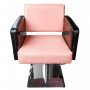 Луксозен фризьорски стол M90, черно и розово, еко крокодилска кожа, снимка 2