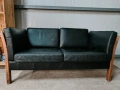 Датски винтидж диван двойка от естествена кожа , снимка 5