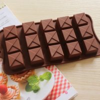 15 квадрати прегънати силиконов молд форма за шоколадови бонбони лед фондан, снимка 1 - Форми - 31829102