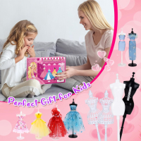 MestectPET 600+ Моден дизайнерски комплект за деца за шиене на дрехи , с 30 платна 4 манекена, снимка 2 - Образователни игри - 44559245