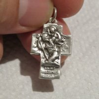 сребърен медальон, сребърно колие сребърно кръстче Мария Исус и Йосиф, снимка 4 - Колиета, медальони, синджири - 31930330