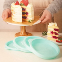  15 см Кръг Кръгла средна силиконова форма молд силиконов калъп отливка гипс основа кекс блат торта, снимка 3 - Форми - 28812581