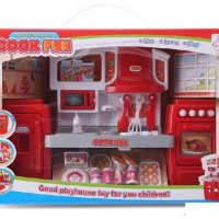 Червена кухня с батерии Малка в кутия №2067, снимка 1 - Кукли - 35413408