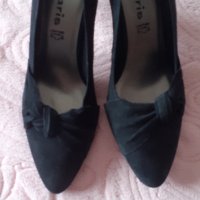 Велурени обувки Tamaris № 38, снимка 1 - Дамски обувки на ток - 40794312