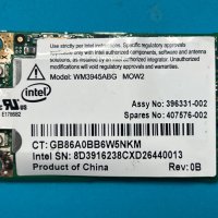 Мрежова карта Intel WM3945ABG MOW2 Mini PCIe WiFi Wireless Card HP spare 407676-002 396331-002, снимка 1 - Части за лаптопи - 44302620