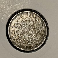 1 лат 1924 г, Латвия - сребърна монета, снимка 1 - Нумизматика и бонистика - 42548363