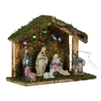 LED Коледна украса, Светеща Коледна ясла със 7 порцеланови фигури, снимка 2 - Декорация за дома - 42702695