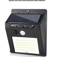 Соларни охранителни светлини, Сензор за движение, IP 65, 40LED, 6 броя, снимка 3 - Соларни лампи - 42835845