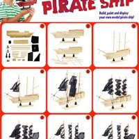 Нов детски комплект пиратски кораб за сглобяване рисуване деца 8+ играчка, снимка 3 - Други - 40327404