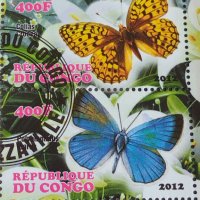 Пощенски марки чиста комплектна серия ПЕПЕРУДИ поща Конго много красиви за колекция 29817, снимка 4 - Филателия - 37689493