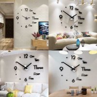 3d стенен часовник - ГОЛЕМИ, различни модели / Часовник за стена лепящ цифри, снимка 10 - Други - 37632374