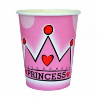 принцеса princess розови 10 бр картонени чаши чашки парти рожден ден кръщене, снимка 1 - Чаши - 29702415