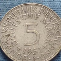 Сребърна монета 5 марки 1951г. Германия уникат за КОЛЕКЦИОНЕРИ 39624, снимка 2 - Нумизматика и бонистика - 42763447
