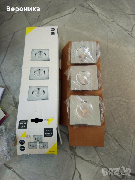 LED луни за вграждане TRIO ZAGROS - 3бр., IP65, снимка 1