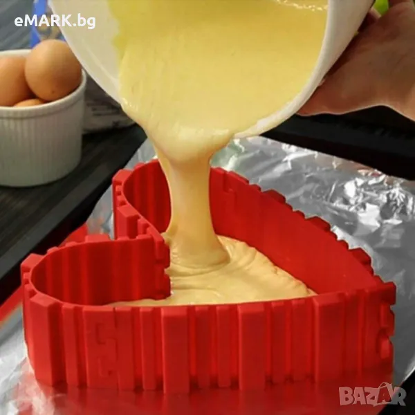 Гъвкава силиконова форма от 4 части за сладки, снимка 1