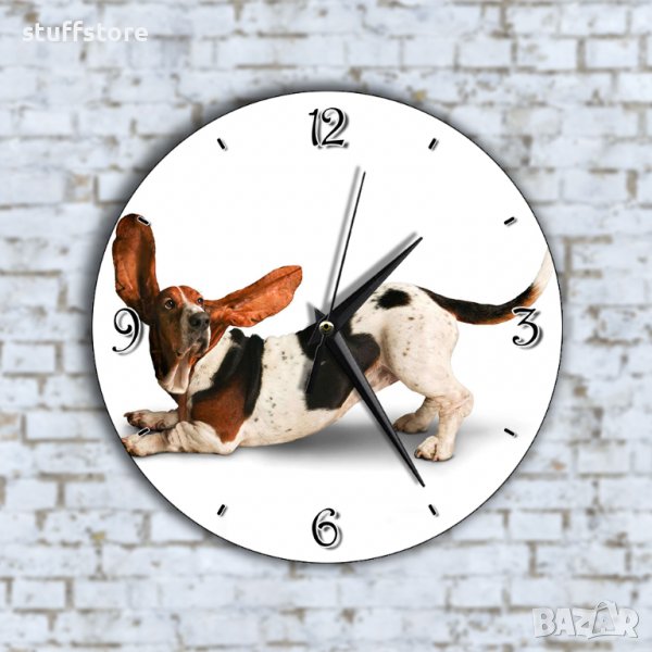 Стенен Часовник - Куче Басет с Големи Уши, снимка 1