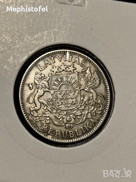 1 лат 1924 г, Латвия - сребърна монета, снимка 1