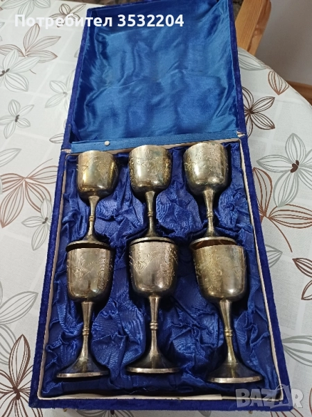 6 посребрени чаши, снимка 1